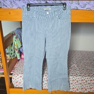 Liverpool Blue Pinstripe Ankle Leg Jeans Pull-on